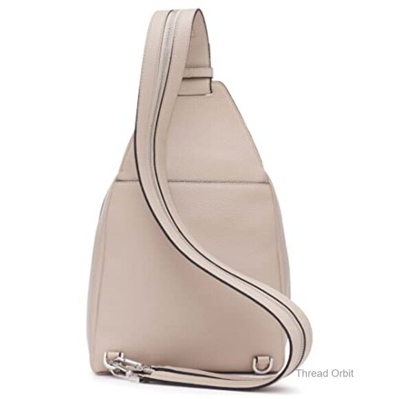 Vegan Leather Convertible Sling Backpack, 2 Pockets, Daypack Design main image 6